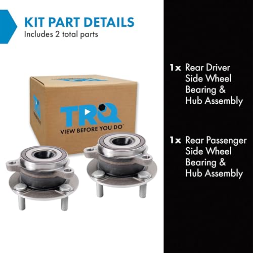 Image of TRQ 2 Piece Rear Wheel Bearing & Hub Assembly Set Compatible with 2016-2022 Mazda MX-5 Miata