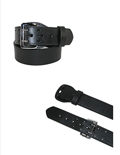 Boston Leather Men's Fully Lined Sam Browne Leather Work Belt, 32, Black4