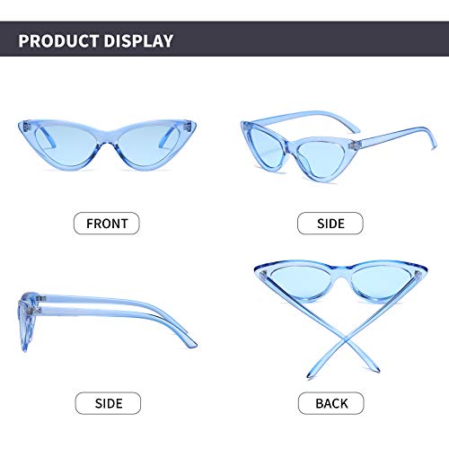Image of Retro Vintage Narrow Cat Eye Sunglasses for Women Clout Goggles Plastic Frame