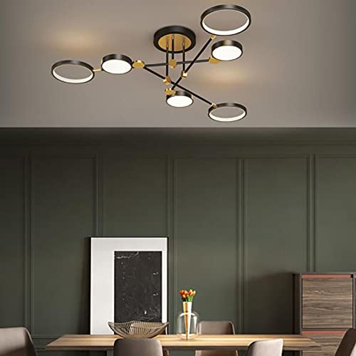 Plafonnier LED géométrique doré 75cm pour sublimer l'ambiance de votre salon moderne - 5