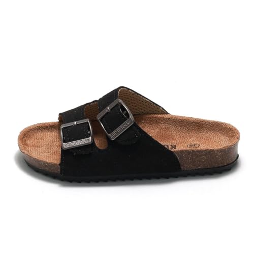 IWIHMIV Boys Girls Sandals with Cork Footbed Adjustable Strap Casual Slides Sandals Beach Open Toes Flat Slippers2
