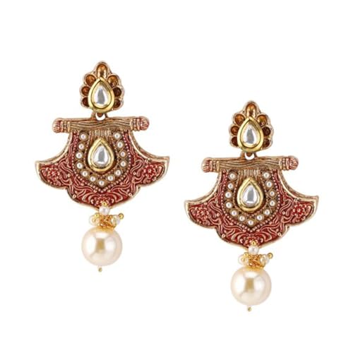 Image of Rubans Pearl Long Necklace Set Gold Plated Traditional Stylish Jewellery Gift for Women & Girls