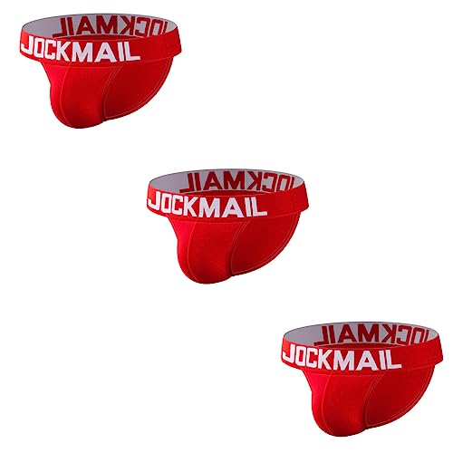 JOCKMAIL 3PCS/Pack Men Cotton Briefs Mens Underwear Breathable Briefs Low Rise Men Underwear