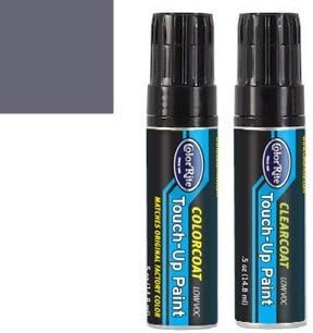 Half-Ounce Jar for Chrysler Sebring Automotive Touch-up Paint - Pewter Blue Pearl Clearcoat A87/PC7 - All-Inclusive Package