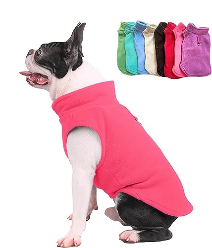 Image of JACKO & CO - Fleece Vest Dog Sweater with Leash Ring - Soft, Warm & Lightweight Pullover Coat for Small & Medium Dogs, Puppies & Cats - Cozy Fall /Winter /Spring Pet Jacket (Pink, Small 4-6lbs)