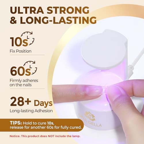 UNA GELLA 9 in 1 Gel Nail Glue U V Super Hold for Gel Nails Tips, 10ml Brush On Nail Glue for Light-Color Press On Nails, Rhinestones, Base coat, Blooming Art, Acrylic Tips, Lamp Cured Needed - 3