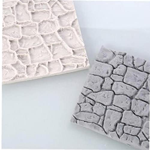 Adoquín Piedra Pared Piedra Grano Forma Silicona Impresión Textura Estera Sugarcraft Fondant Moho...