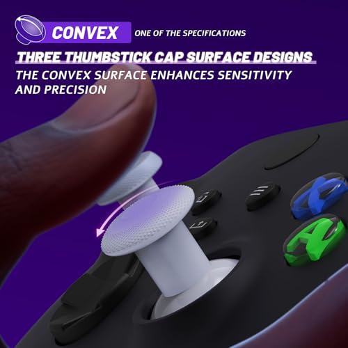 Image of eXtremeRate ThumbsGear V3 Interchangeable Thumbsticks for Xbox Core Controller, 4 Height Adjustable Convex and Concave Grip Joysticks for Xbox One S /X /Elite, for Nintendo Switch Pro - Original White
