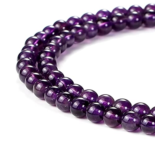 Image of BEADNOVA 4mm Natural Amethyst Purple Quartz Gemstone Round Loose Beads for Jewelry Making (90-92pcs)