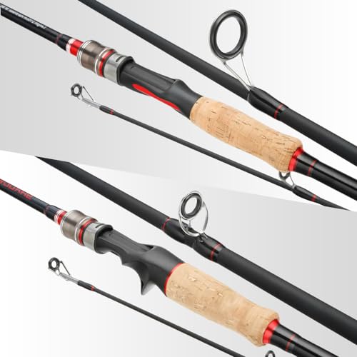 Canne à pêche en carbone tressé 2.1m spinning avec 2 scions interchangeables - 5