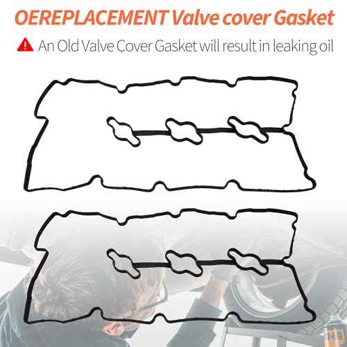 Image of HiSport Engine Valve Cover Gasket - Replace VS50560 VS50750R | Compatible with Hyundai Azera Entourage Santa Fe Sonata Veracruz Compatible with Kia Amanti Sorento 3.3L 3.8L 2006-2011