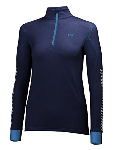 Helly-Hansen Women's HH Active Flow 1/2 Zip Long Sleeve Base Layer Shirt, Evening Blue, Small
