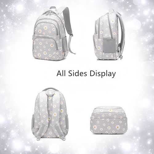 ETAISHOW 3Pcs Daisy Backpack for Girls with Lunch Box Kids School Bag with Lunch Bag Bookbag for Elementary School