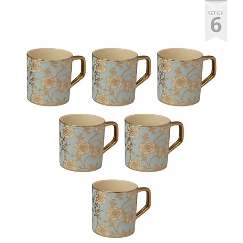 Image of Clay Craft Fine Ceramic Director Coffee Mug Set of 6-215 Ml Each, Mugs for Coffee, Cups Set, Ideal for Gifting, Perfect for Home & Office, Elegant Ceramic Tea Cup Set (PBE602)