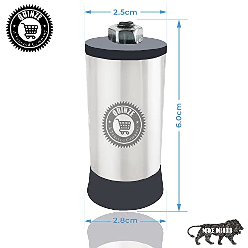 Quinze Stainless Steel LPG Gas Stove Legs with Inner Stainless Steel Nut - Bolt and Plastic Base (Grey) - Set of 4 Pieces