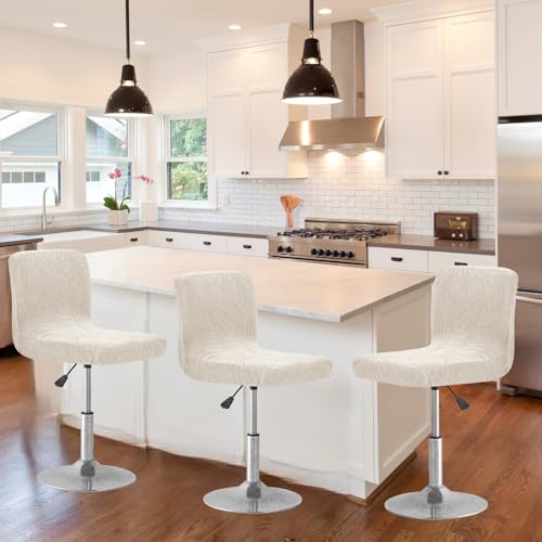 Image of Chair Covers Bar Stool Cover 4pc Bar Chair Cover Swivel Bar Stool Slipcover | Waterproof Counter Height Bar Stool Cover High Back Chair Cover Counter Stool Bar Chair Covers for Kitchen Pub Dining Room,10