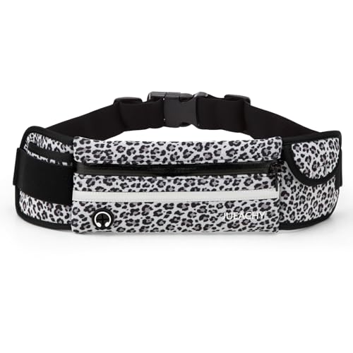 Jueachy ceinture course femme imperméable, support téléphone léopard