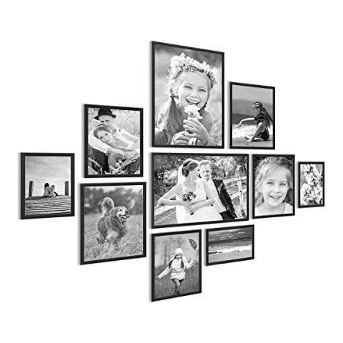 PHOTOLINI Lot de 10 Cadres en Aluminium Cover