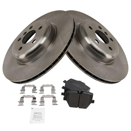 Image of TRQ Rear Brake Pad and Rotor Set Ceramic Compatible with 2019 BMW 330i 330i xDrive Z4 2020 M340i M340i xDrive Z4 2021 Z4 Toyota GR Supra