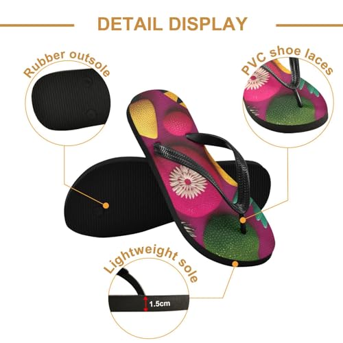 Pineapples Flip Flop Sandal for Women Men, Casual Beach Slippers Indoor Outdoor XS3