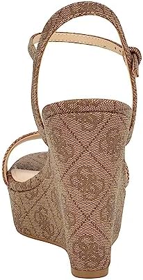 GUESS Women's HIMIFIA Wedge Sandal, Brown Logo 210, 8 | Image 2
