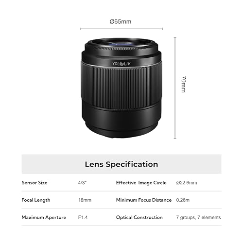 Image of YOLOLIV 18mm F1.4 Micro Four Thirds Lens
