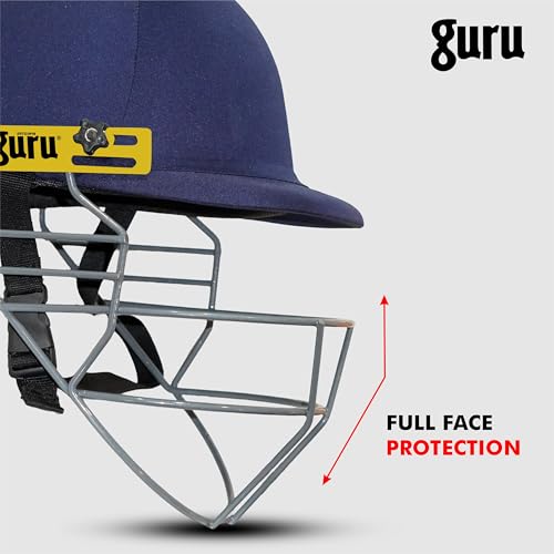 Image of GURU Pro Cricket Helmet with Adjustable Strap, Comfortable Fit & Lightweight