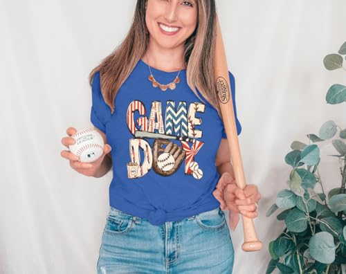 Game Day Tshirt Woman Sunday Funday Shirts Vintage Football Shirt Funny Baseball Graphic Tee Tops2