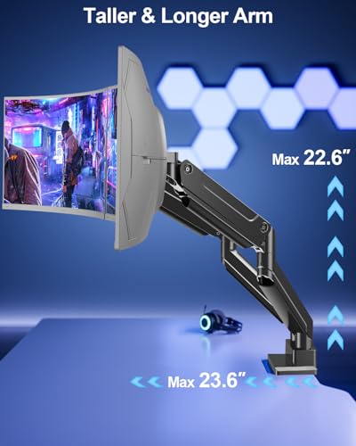 Image of MOUNT PRO Dual Monitor Stand for Up to 44 lbs Ultrawide Screens Max 49 Inch, Heavy Duty Monitor Arm for 2 Monitors, Premium Full Motion Double Computer Desk Mount, VESA Mount 75x75 /100x100mm