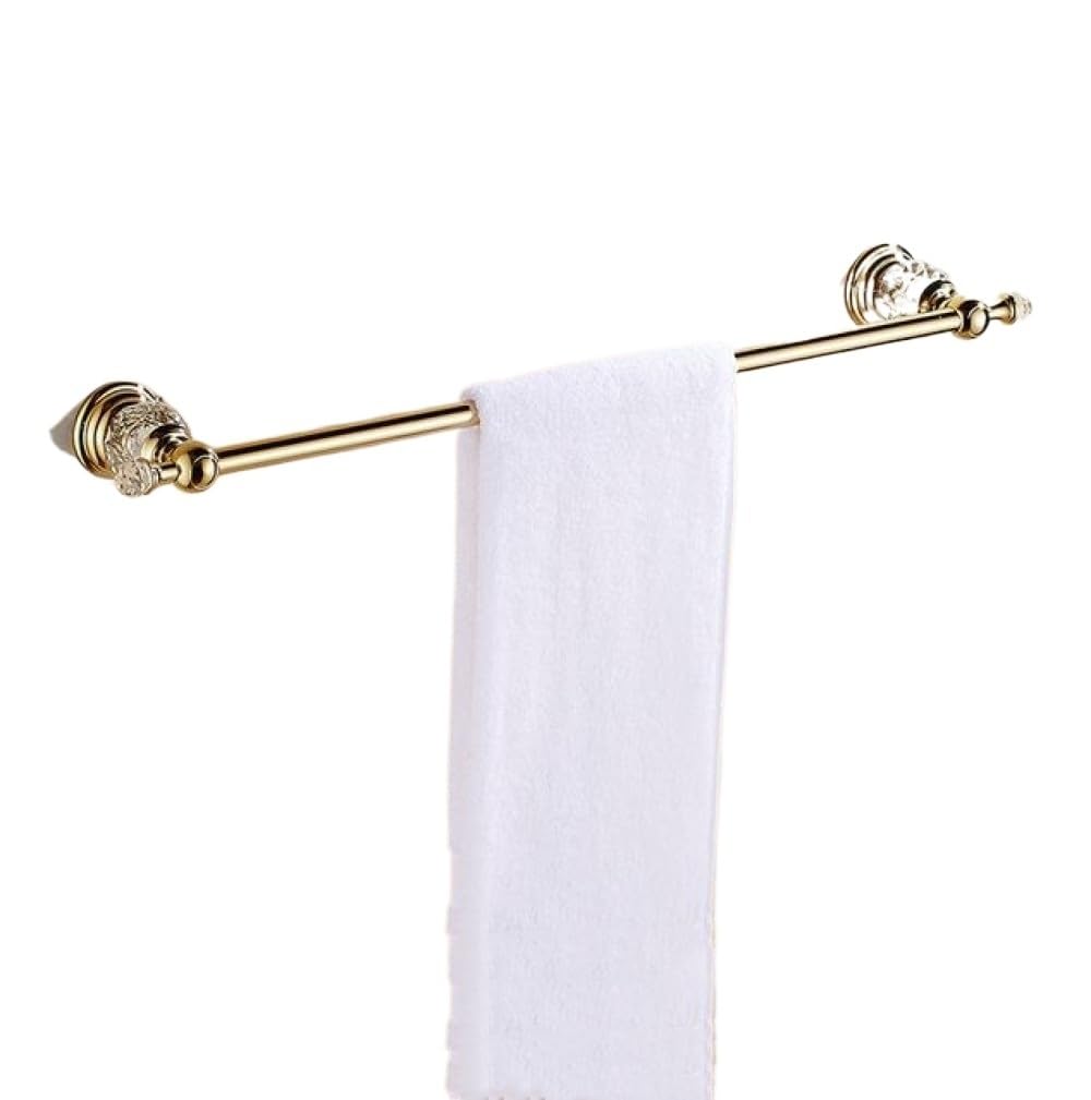 Towel Ring, Golden Crystal Bath Hardware Set Soap Dishes Towel Rack Bar Paper Holder Dish(Towel Bar Only)