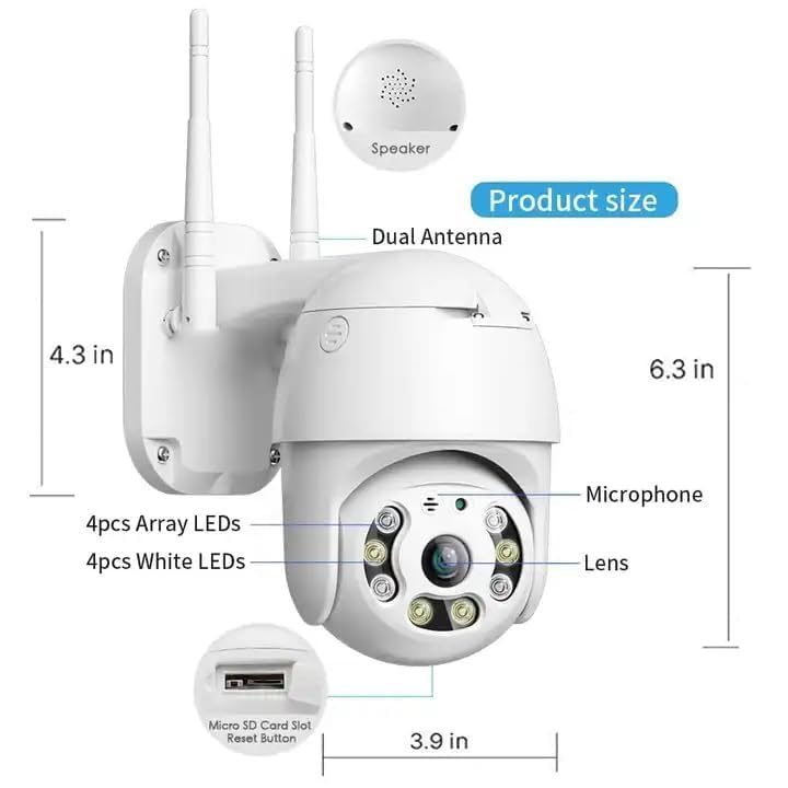 Image of TP PLUS 3MP Full HD Smart Wi-Fi CCTV Home Security Camera 360 with Pan Tilt Bulb Camera View & Talk 128GB SD Card Support (Not Included) Perfect for Office Monitoring (Dome Camera)