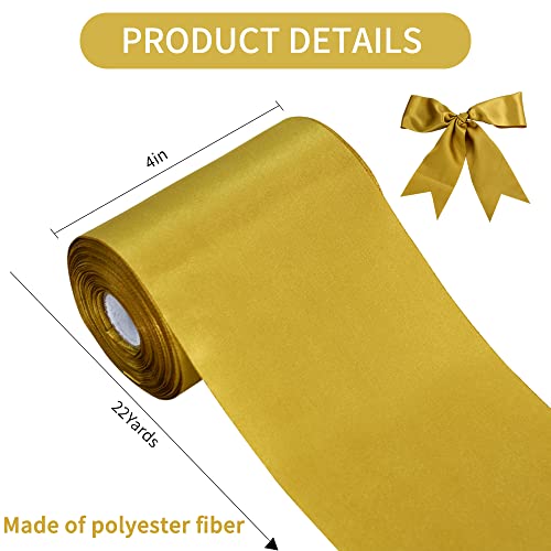 TONIFUL Dark Gold Wide Satin Ribbon - Image 2