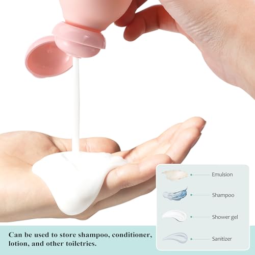 Image of Healeved Travel Bottles 4-Pack Refillable Plastic Toiletry Bottles 3.93 in Squeeze Containers for Shampoo Lotion Conditioner Portable Travel Size Containers for Trips and Vacation