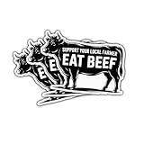 3Pcs Support Your Local Farmer Eat Beef Sticker Funny Cow Ranching Gift for Farmers Ranchers Grillers Support Your Local Farmer Eat Beef Stickers Decal for Laptop Bottle Notebook Toolbox Hard Hat 3'