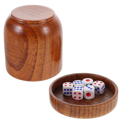Cubilete de dados de madera con tapa juego de dados apilables