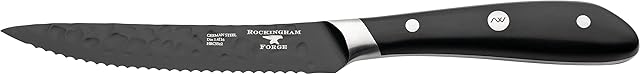 Rockingham Forge Ashwood Series 5" Steak Knife Kitchen Knife with Ice Hardened Vanadium Steel Serrated Blades