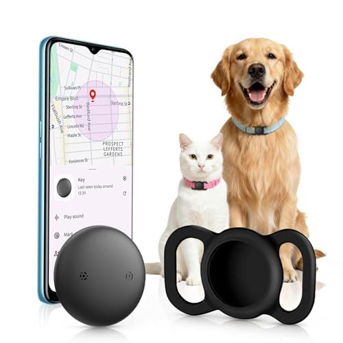 Dog Tracker Android, Real Time GPS Dog Tracker with No Monthly Fees, Works with Google Find Hub (Android Only), Dog Collar Holder with Tracking Device (1 Pack)