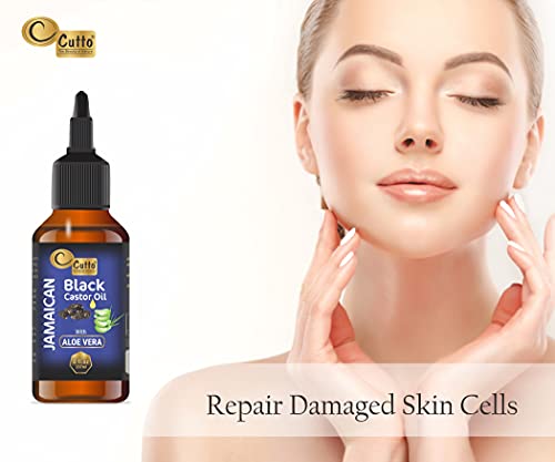 Jamaican Black Castor Oil With Aloe Vera Oil (8 Fl.oz/237 Ml), Traditional & Typical Handmade Roasted Castor Beans, Bunch Of Great Vitamins And Minerals I Restoring Shine In Hair I Tightens Skin Pores #TOP3