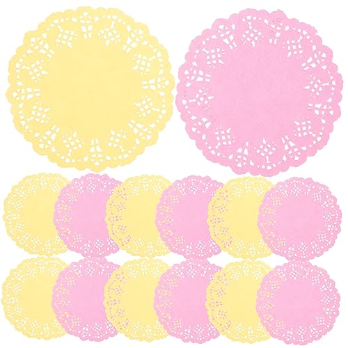 HOLIDYOYO 2borse Centrini in Pizzo Tovagliette Per Torte Decorazioni Per Da Festa Centrini Rotondi Antiaderenti Per Dessert Per Alimentare Sicuri e Pratici