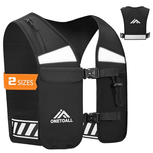 ONETOALL Chaleco Hidratacion Trail Running, Mochila Running Hombre Ligero, Running Vest Reflectante Hombre y Mujer, Mochila de Correr