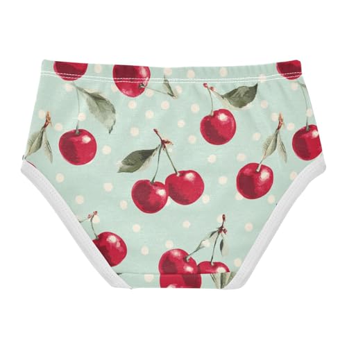 Wusikd Cherries Polka Dots (2) Girls' Underwear Cotton Girls Briefs Soft Toddler Underwear 2T2