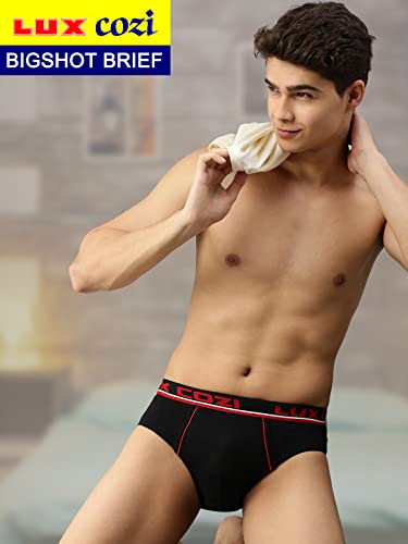 Image of Lux Cozi Bigshot Men's Pack of 2 Black & Brown Cotton Brief (Size : 100cm)