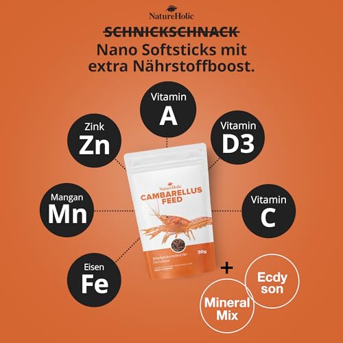 NatureHolic - Cambarellusfeed CPO/Zwergkrebsfutter - 30g Futter für Süßwasserkrebse der Gattung Cambarellus, Procambarus & Co.
