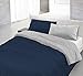 Produktbild Italian Bed Linen Natural Color Doubleface Bettbezug, 100% Baumwolle, dunkel Blau/hell Grau, Einzelne