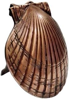 Brass Scallop Shell Door Knocker in Copper Shade, Solid Nautical Brass Front Door Knocker in Copper Plating for Home & Hotel Decor, Coastal Beach Style Decor, Durable & Rust-Resistant.