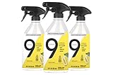 9 Elements All Purpose Cleaner, Kitchen, Floor, & Bathroom Cleaner, Lemon Multi Surface Cleaning Vinegar Spray, 18 oz Bottles (Pack of 3)