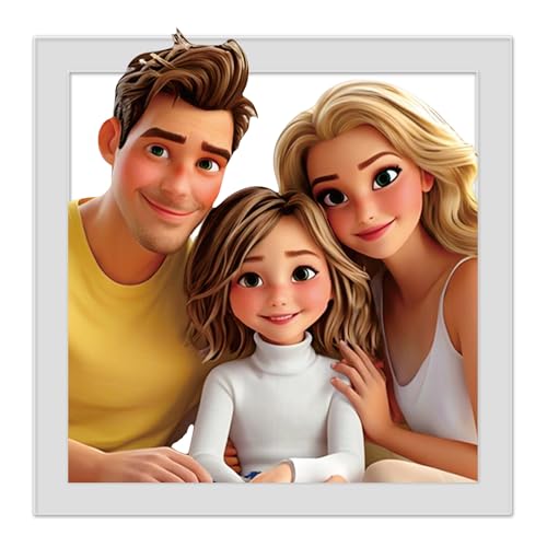 PSUNEY Letrero de Pared de Acrílico con Diseño de Caricatura Personalizada Foto en 3D Estilo Dibujos Animados Pareja Aniversario