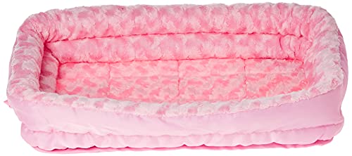 Double Bolster Pet Bed | Pink 18-Inch Dog Bed Ideal For Toy Dog Breeds & Fits 18-Inch Long Dog Crates #TOP1