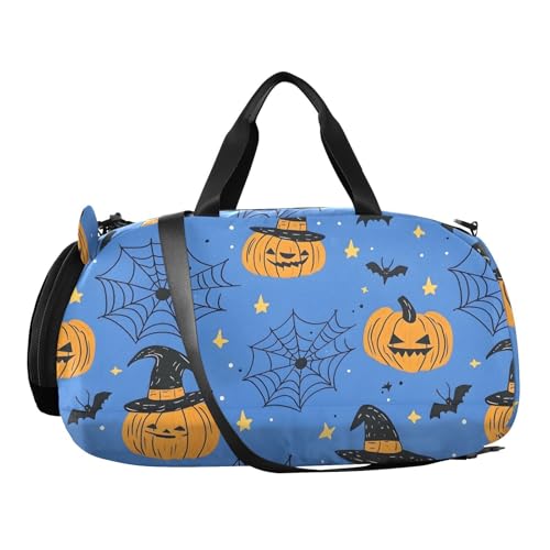 Duffle Bag for Boys or Girls with Shoes Compartment, Halloween Pattern 15 Sports Travel Bag Overnight2