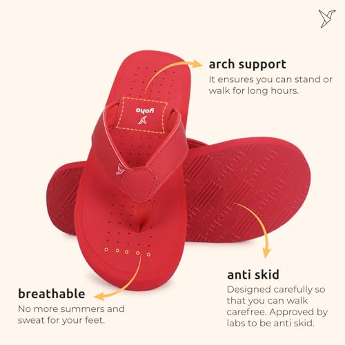 Image of YOHO ArchFlex orthopedic slippers for men | Arch support for pain relief | Soft, Anti-Skid, lightweight | comfortable padded straps flip flops for Everyday
